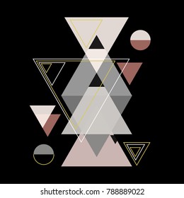 Abstract geometric composition with decorative triangles.Abstract colorful geometric isometric background, can be used for wallpaper, template, poster, backdrop, book cover, brochure, leaflet, vector 