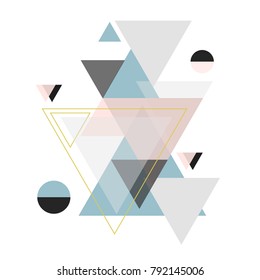 Abstract geometric composition with decorative triangles.Abstract colorful geometric isometric background, can be used for wallpaper, template, poster, backdrop, book cover, brochure, leaflet, vector 