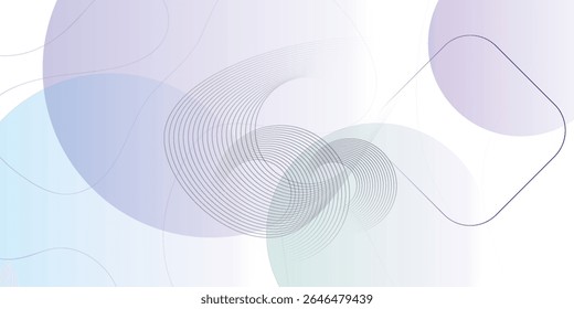 Abstract Geometric Composition Featuring Flowing Lines, Soft Gradients, and Translucent Shapes in Pastel Hues. Perfect for Tech, Modern, or Digital-Themed Designs.