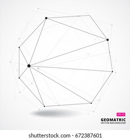 Abstract geometric composition forms 3D complicated conceptual technology. vector illustration for print, ad, magazine