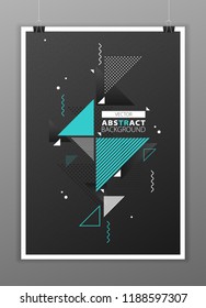 Abstract geometric composition forms modern background with decorative triangles and patterns backdrop vector illustration