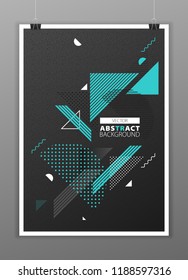 Abstract geometric composition forms modern background with decorative triangles and patterns backdrop vector illustration