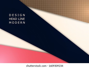 Abstract geometric composition forms a modern background with decorative polygons on a background of halftone squares. Fashionable design for print, advertising, magazine. Vector illustration
