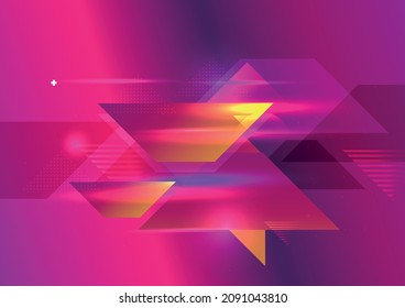 Abstract geometric composition forms modern background with decorative triangles and patterns backdrop vector illustration set