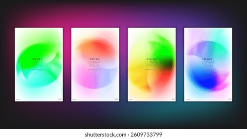 Abstract geometric composition forms modern background with decorative triangles and patterns backdrop vector illustration set
