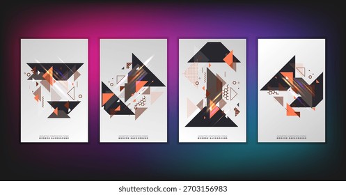 La composición geométrica Abstractas forma el fondo moderno con los triángulos decorativos y el sistema de Ilustración vectorial del telón de fondo de los patrones