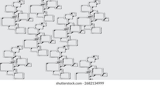 Composición geométrica Abstractas de cuadrado interconectado y recto