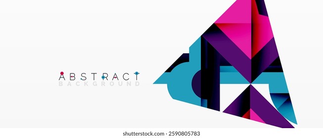 Abstract geometric composition with interlocking circular and angular shapes, featuring smooth gradients and sharp contrasts on a white background