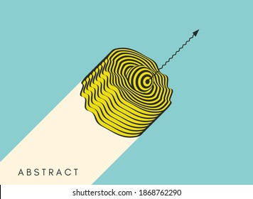 Abstract geometric composition. Modern art graphics. Cover design template. Up arrow. Vector illustration for brochure, poster, banner or flyer.