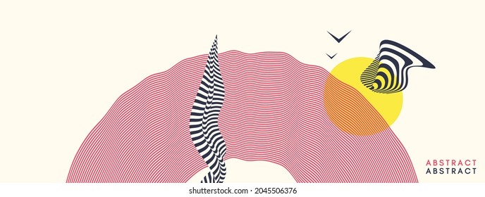 Composición geométrica abstracta. Gráficos de arte moderno. Plantilla de diseño de portada. Vector para banner, folleto, afiche o volante. 