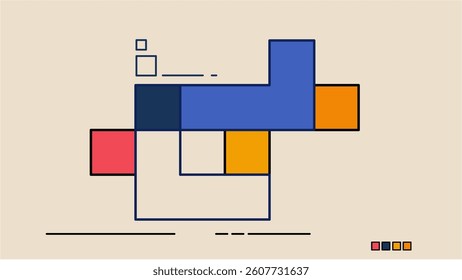 Abstract Geometric Composition in Modern Style