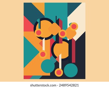 Abstractas Vector de composición geométrica con un diseño artístico audaz. Destaca tu pasión por la música y la estética moderna. Perfecto para sellos discográficos, escuelas de música y creativos D