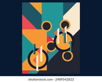 Abstract geometric composition music logo vector with a bold, artistic design. Highlights your passion for music and modern aesthetics. Perfect for record labels, music schools, and creative G