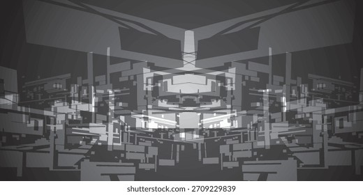 Composición geométrica Abstractas de Formas superpuestas en gris