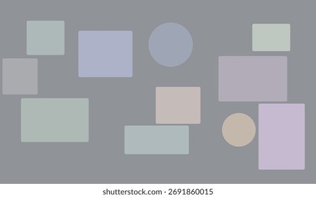 Composición geométrica Abstractas de Formas pastel sobre fondo gris perfecta para un diseño minimalista