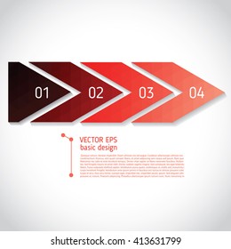 Abstract geometric composition with red triangles. Business card, flyer, correspondence letter. Corporate Identity, Advertising printing. Vector illustration