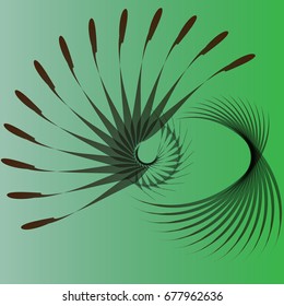 An abstract geometric composition reminiscent of a magical eye with long eyelashes