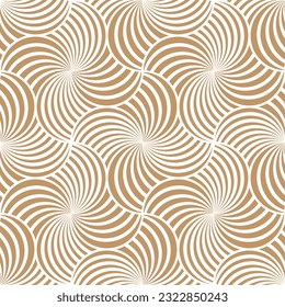 Abstract geometric composition of round lines on a white background. Striped graphic texture. Retro optical design. Seamless repeating pattern. Vector image for textile, fabric, wrapping, and print. 