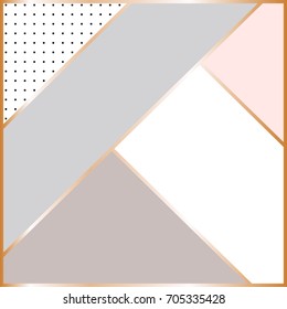 Abstract geometric composition. Scandinavian background. Hand drawn dots pattern and geometric elements. Modern and stylish abstract design poster, cover, card design.