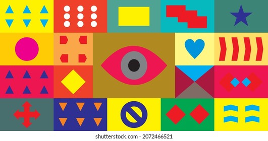 Abstract geometric composition. Seamless pattern tile. Geometry shapes graphic design.