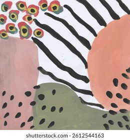 Abstract Geometric Composition with Shapes and Patterns