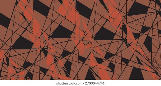 Composição geométrica abstrata com linhas cortantes e forma angular