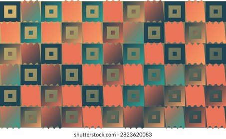 Abstract geometric composition with squares and ripped paper textures
