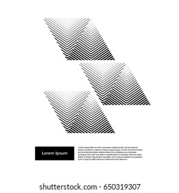 Abstract geometric composition. Trendy graphic print. Minimal design. Brand concept design. Halftone triangle form. Vector illustration eps 10.