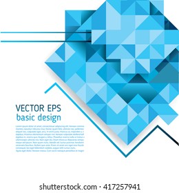 Abstract geometric composition with triangles. Business card, flyer, correspondence letter. Corporate Identity, Advertising printing. Vector illustration