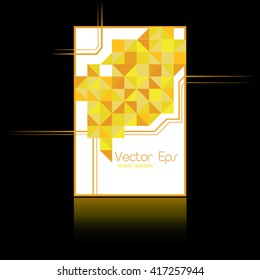 Abstract geometric composition with triangles. Business card, flyer, correspondence letter. Corporate Identity, Advertising printing. Vector illustration