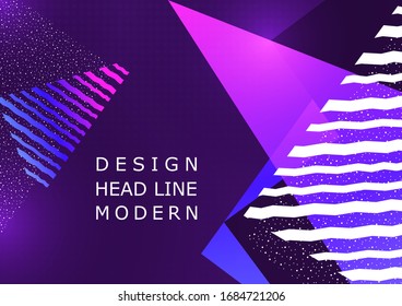 Abstract geometric composition with triangles and decorative wavy lines, dots. Modern tech background for your design. Vector illustration