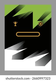 Abstract Geometric Composition with Trophy and Badge