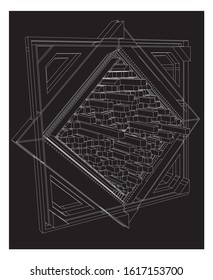 Abstract geometric composition of vector illustration for print, advertisement, magazine, interior - Vector