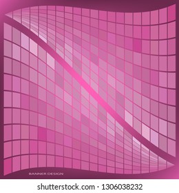 Abstract geometric composition with a wavy mosaic on a bright color background. Vector illustration for your design.