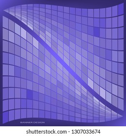 Abstract geometric composition with a wavy mosaic on a bright color background. Vector illustration for your design.