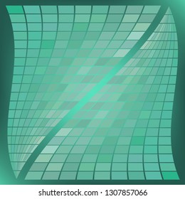 Abstract geometric composition with a wavy mosaic on a bright color background. Vector illustration for your design.