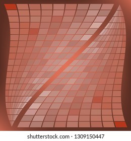 Abstract geometric composition with a wavy mosaic on a bright color background. Vector illustration for your design.