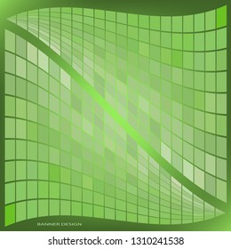 Abstract geometric composition with a wavy mosaic on a bright color background. Vector illustration for your design.