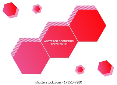 Abstrakte geometrische Kompositionen mit dekorativen Hexagonen