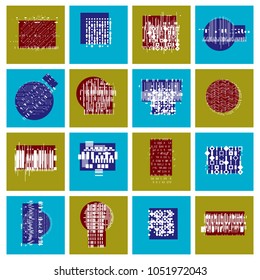 Abstract geometric compositions set, vector backgrounds collection.