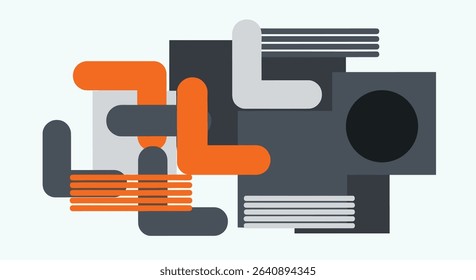 Abstract Geometric Compositions Using Contrasting Colors to Create a Dynamic Visual Experience