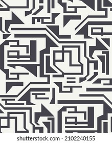 Abstract Geometric computer chip vector seamless pattern design