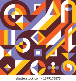 Abstract geometric concept poster design. Graphic pattern in bright colors. Business progress strategy development creative banner. Vector illustration. Block chain concept banner. 