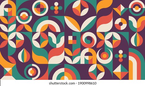 Resumen del diseño de póster de concepto geométrico. Patrón horizontal gráfico. La naturaleza deja al desarrollo pancartas creativas. Estructura de la cosecha de los jardines agrícolas. Ilustración vectorial. 