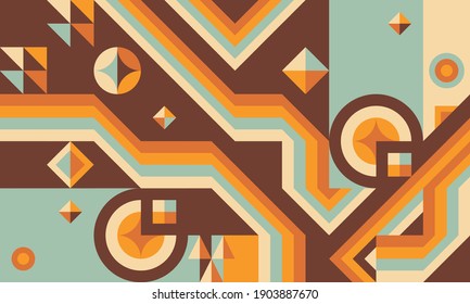 Abstract geometric concept poster design. Graphic horizontal pattern. Business progress strategy development creative banner. Decorative ornament. Block chain concept banner. Vector illustration. 