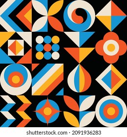 Abstract geometric concept poster design. Graphic pattern in bright colors. Business progress strategy development creative banner. Vector illustration. Symbol web banner. 