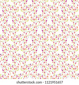 Abstract Geometric Confetti Shapes, Seamless Pastel Pattern Background, Hand Drawn Illustration for Birthday Invitations, Gift Wrap, Kids Fashion Prints & Pretty Web Stationery, Vector Surface Design