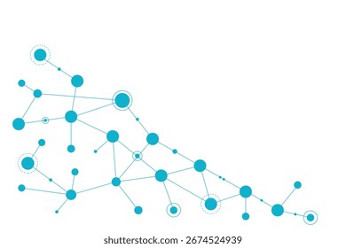 Abstrakte geometrische Verbindungslinien und Punkte. Einfache Technologie, grafischer Hintergrund. Vektordesign Netzwerk- und Verbindungskonzept.