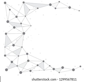 Abstract geometric connect lines and dots.Simple technology graphic background.Illustration Vector design Network and Connection concept.