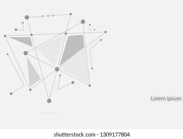Abstract geometric connect lines and dots.Simple technology graphic background.Illustration Vector design Network and Connection concept.